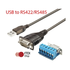 Cáp Chuyển Đổi Tín Hiệu USB to RS422/RS485 UNITEK Y-1082 Converter Adapter Cable with FTDI Chip Supports Windows 11, 10, 8, 7, XP