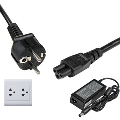 Dây Nguồn CHAO HUI CH-231 CH-706 Chuẩn 2 Chân Đầu Tròn AC Power Cord Schuko CEE7 Euro Plug to C5 2.5A 16A 250V 3x0.75mm² Color White Dài 0.7M