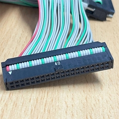 Cáp Kết Nối FA-CBL05FMV A6CON1 40 Pin to IDC 40 Pin FC 2*20 Pitch 2.54mm Connector Cable Flat Ribbon Data Rainbow Color Dài 40Cm For PLC I/O Cable Control Mitsubishi Q Series witch Terminal Board