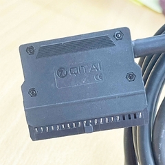 Cáp Original QITAI Cable 45 Degree Connector IDC 40 Pin Female 2 Rows 2.54mm Pitch to 40 Core Bare Wire Open End Dài 4M For Keyence Omron PLC Mitsubishi