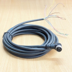 Cáp Power I/O Cablec M12 A-Code 12 Pin Female Right Angle to 12 Core Open End Dài 5M For Cognex Industrial Camera And Sensor Actuator Connector