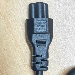 Dây Nguồn QUEEN PUO QP-004 QP-038Chuẩn 2 Chân Đầu Tròn AC Phích Cắm Vuông Góc AC Power Cord Schuko CEE7 Euro Plug to C5 2.5A 250V 3x0.75mm² Length 0.7M