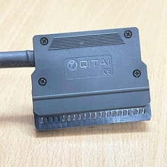 Cáp Original QITAI Cable 45 Degree Connector IDC 40 Pin Female 2 Rows 2.54mm Pitch to 40 Core Bare Wire Open End Dài 4M For Keyence Omron PLC Mitsubishi