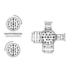 Đầu Jack Original Connector M23 19 Pin Female Crimp Insert Without Contacts For M23 Signal Connector Servo Encoder Cable 19 Pin Industrial