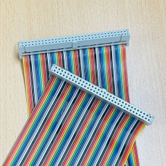 Cáp Bẹ Nhiều Màu Cầu Vồng IDC 64 Pin 2.54mm Pitch 2x32P 64 Wire Female to Female Flat Ribbon Data Rainbow Color Cable Connector Type A Dài 0.5M