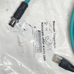 Cáp M12 D- Code Original Mencom MDE45WB-4MSP-RJ45S-20M Dài 20M Cable Connector 4-Pole M12 D-Coded Male Straight to Straight RJ45 Plug For Industrial Ethernet Data Transmission Pròinet Ethercat Modbus TCP