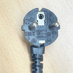 Dây Nguồn QUEEN PUO QP-004 QP-038Chuẩn 2 Chân Đầu Tròn AC Phích Cắm Vuông Góc AC Power Cord Schuko CEE7 Euro Plug to C5 2.5A 250V 3x0.75mm² Length 0.7M