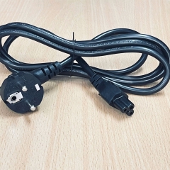 Dây Nguồn I-SHENG SP-023 IS-034 Chuẩn 2 Chân Đầu Tròn AC Power Cord Schuko CEE7 Euro Plug to C5 2.5A 250V Tiết Diện Dây Dẫn 3x0.75mm² Dài 1.8M
