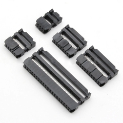 Đầu Nối Cáp Dẹt IDC Socket Plug Ribbon Cable Connector 10,12,14,16,18,20,24,26,30,34,40,50,64 Pin Way-2.54mm Pitch