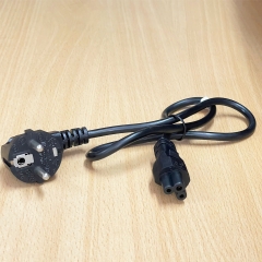 Dây Nguồn QUEEN PUO QP-004 QP-038Chuẩn 2 Chân Đầu Tròn AC Phích Cắm Vuông Góc AC Power Cord Schuko CEE7 Euro Plug to C5 2.5A 250V 3x0.75mm² Length 0.7M