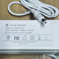 Bộ Chuyển Nguồn Adapter 54V 1.17A 63W Xiamen Keli KL-D540117-K1 Connector Tip Size 6.5mm x 3.0mm For Cisco Meraki MX68-HW Security Appliance (MX68-HW)