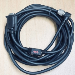 Cáp Hirose HR10-10R-9P Male Right Angle to RS232 DB9 Female + DC Power Supply Dài 5M For Industrial Cable Management Motion Controller