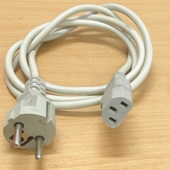 Dây Nguồn WD-01 SU040036-5002A Chuẩn 2 Chân Đầu Tròn AC Power Cord Schuko CEE7 Euro Plug to C13 10A 250V 3x0.75mm Grey Length 1.5M