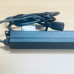 Thanh Phân Phối Nguồn Điện PDU Rack Universal 6 Way UK Outlet Có MCB SINGI Công Suất Max 16A to C14 Plug Power Cord 3x1.0mm² Dài 2M