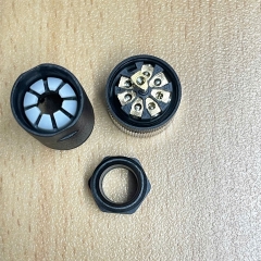 Jack Connector M12 A-Coded 8 Pin Female Gold Plated Screw Contacts Terminal Straight For Industrial Sensor Cable M12 Connector Circular