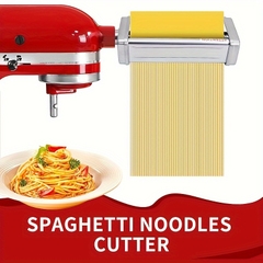 Phụ kiện máy làm mì ống cho máy trộn đứng KitchenAid Phụ kiện thép không gỉ Máy cán mì ống, Máy cắt mì spaghetti và Máy cắt mì fettuccine phù hợp với tất cả máy trộn đứng KitchenAid gia dụng