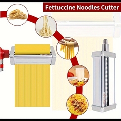 Phụ kiện máy làm mì ống cho máy trộn đứng KitchenAid Phụ kiện thép không gỉ Máy cán mì ống, Máy cắt mì spaghetti và Máy cắt mì fettuccine phù hợp với tất cả máy trộn đứng KitchenAid gia dụng