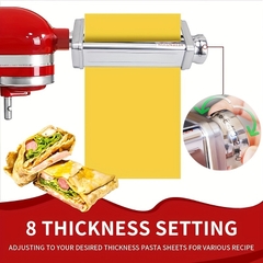 Phụ kiện máy làm mì ống cho máy trộn đứng KitchenAid Phụ kiện thép không gỉ Máy cán mì ống, Máy cắt mì spaghetti và Máy cắt mì fettuccine phù hợp với tất cả máy trộn đứng KitchenAid gia dụng