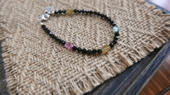 Vòng tay đá Spinel đen kết hợp Tourmaline