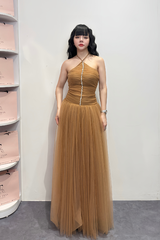 Váy Xoè Cổ Yếm Kết Đá "Starlight Gown"