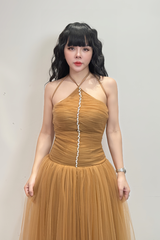 Váy Xoè Cổ Yếm Kết Đá "Starlight Gown"