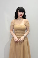 Váy Xòe V Eo Trễ Vai “Elysian Charm Gown”