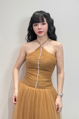Váy Xoè Cổ Yếm Kết Đá "Starlight Gown"