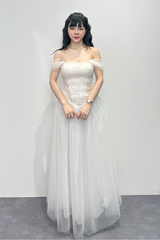 Váy Xòe V Eo Trễ Vai “Elysian Charm Gown”
