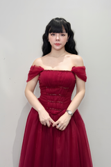 Váy Xòe V Eo Trễ Vai “Elysian Charm Gown”