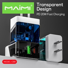 Củ sạc nhanh Maimi C99 20W Quick Charge 4.0 - 1 cổng USB và 1 cổng Type-C