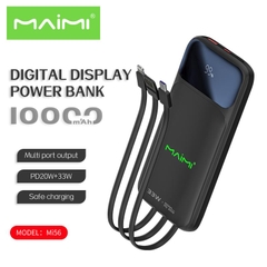 Sạc dự phòng Maimi Mi56 10000mAh - Sạc nhanh Quick Charge 4.0 33W, kèm cáp Lightning và Type-C