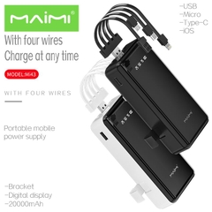 Sạc dự phòng Maimi Mi43 20000mAh, kèm cáp Lightning, Type-C và Micro