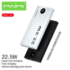 Sạc dự phòng Maimi Mi75 10000mAh - Sạc nhanh 22,5W - 2 cổng USB, 1 cổng Type-C và 1 cổng Micro
