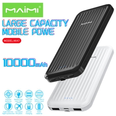 Sạc dự phòng Maimi Mi47 10000mAh - 2 cổng USB, 1 cổng Type-C và 1 cổng Micro