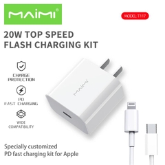 Bộ sạc nhanh Maimi T117 20W - Cáp Lightning