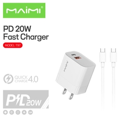 Bộ sạc nhanh Maimi T97 20W - 1 cổng USB, 1 cổng Type-C