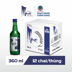 Rượu Soju Monet blueberry vị việt quất HALICO nồng độ 14,5% chai 360ml không kèm hộp