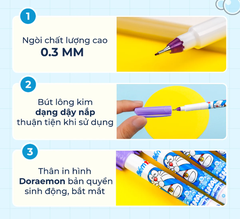 Bút Lông Kim Doraemon TP-FL08/DO - Mực Tím