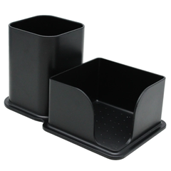 Ống Cắm Bút & Khay Giấy Note PS-003 - Màu Đen