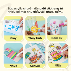 Hộp 12 Bút Lông Màu Acrylic Markers 1 Đầu - Colokit ACM-C003