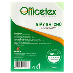 Giấy Ghi Chú Officetex 3x4 - Màu Xanh Lá