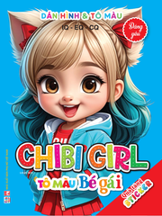 Dán Hình Và Tô Màu IQ-EQ-CQ - Chibi Girl - Tô Màu Bé Gái - Đáng Yêu