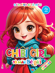 Dán Hình Và Tô Màu IQ-EQ-CQ - Chibi Girl - Tô Màu Bé Gái - Hấp Dẫn