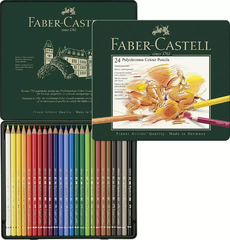 Bút Chì Màu POLYCHROMOS Faber-Castell, Hộp Thiếc 24 MÀU