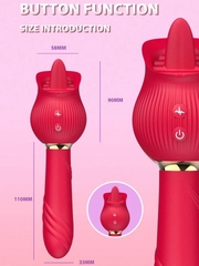 Chày rung thụt 2 đầu Hoa Hồng kết hợp lưỡi liếm cực phê