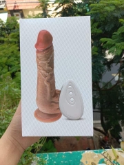 Dương Vật Giả 19cm Dính Tường Rung, Thụt, Ngoáy
