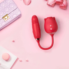 Máy hoa hồng 2 đầu: bú mút + trứng rung ( TẶNG KÈM 1 CHAI GEL BÔI TRƠN)
