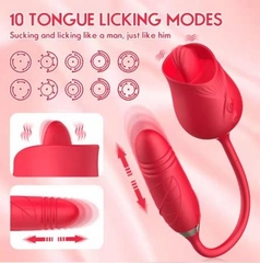 Máy Rung Thụt Liếm Cao Cấp Hoa Hồng 2 Đầu Cực Đã