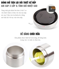 LHC8016 - Bộ hộp cơm giữ nhiệt Lunch Box 1150ml - Hộp giữ nhiệt 450ml*1, hộp inox 280ml*1 / 420ml*1, Đũa*1 đôi, túi đựng đũa, túi đựng bộ hộp cơm