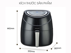 EJF259BLK - Nồi Chiên Không Dầu, Lock&Lock Air Fryer, 5.2L, 220-240V, 50/60Hz, 1800W- Màu đen